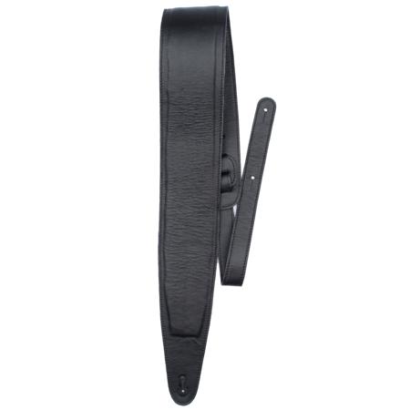 Perri's Leathers BM35PD 3.5" Wide Soft Leather Guitar Strap, Black Padded
