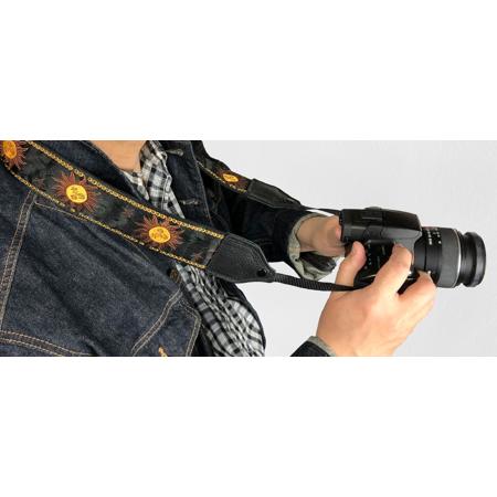 Perri's Leathers CSJ-29 Jacquard Camera Strap, Black Suns