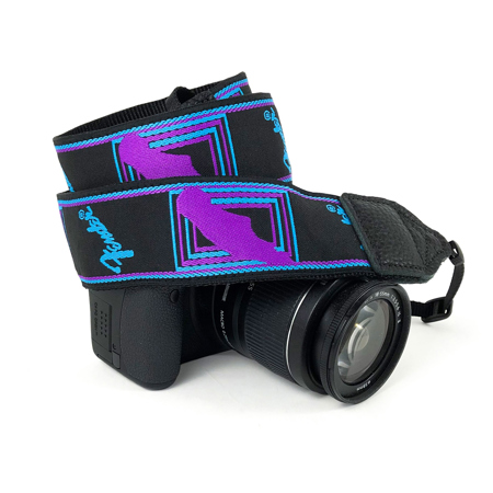 Perri's Leathers CSJF-86 Jacquard Camera Strap, Fender Neon Monogram  Purple/Blue CSJF-86