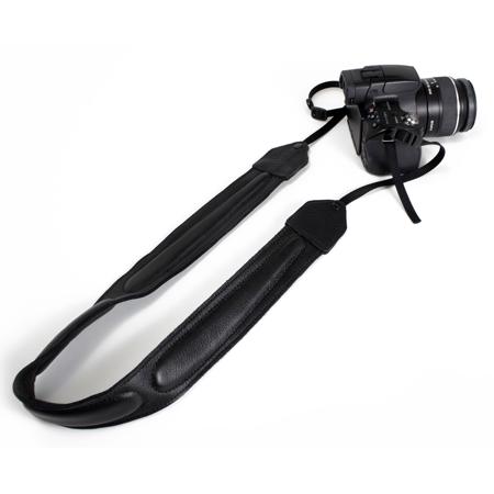 Perri's Leathers CSL-11 Garment Leather Camera Strap, Black with Ergonomic Padding Stitch