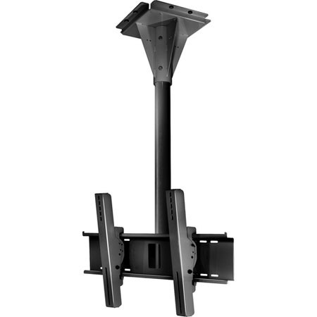 Peerless 4' Wind Rated Concrete Ceiling Tilt Mount for 32 to 65" Displays, Black