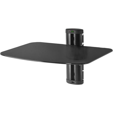 Peerless ESHV20-S1 Single AV Wall Shelf with Glass, Black
