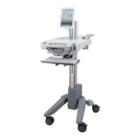 Peerless powered EMR Hybrid Cart for 10" iPad and Android Devices