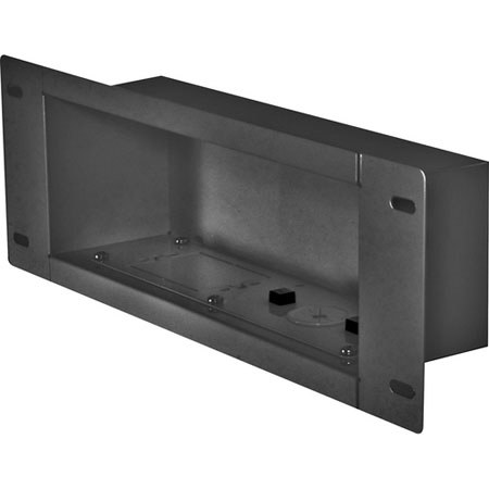 Peerless IBA3 Recessed Cable Management and Power Storage Accessory Box, Black