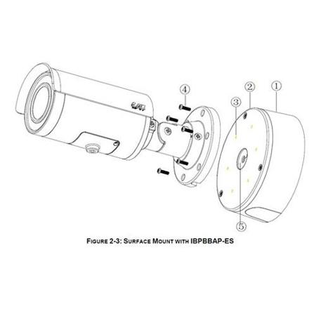 Pelco Surface Mount Back Box and Adapter Plate for Sarix IBP Bullet Camera