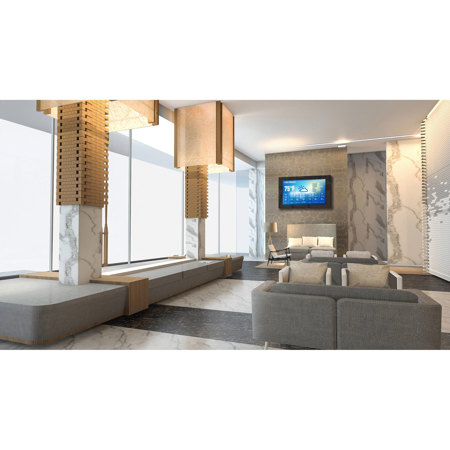 Peerless Landscape Wall Kiosk Enclosure for 46" Displays, 3.5" Deep, Gloss Black