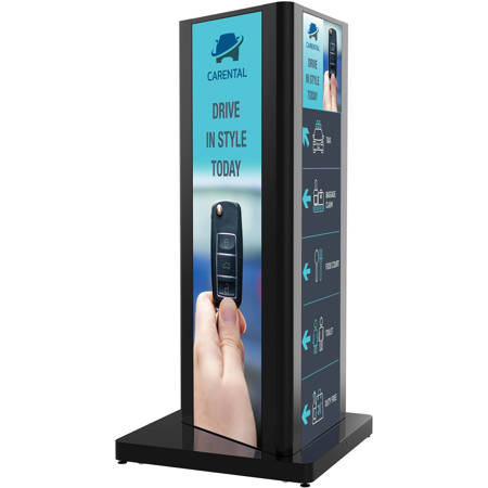 Peerless Three-Sided Portrait Kiosk Enclosure, Gloss Black