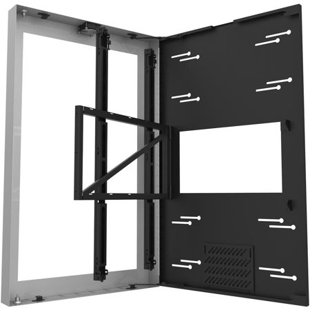 Peerless Portrait On-Wall Kiosk Enclosure for 49" Displays, 2" Deep, Silver