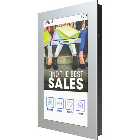 Peerless Portrait In-Wall Kiosk Enclosure for 49" Displays, 3.1" Deep, Silver
