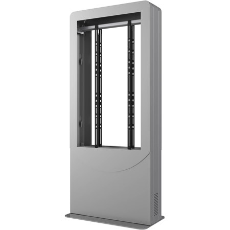 Peerless Totem/Portrait Back-to-Back Kiosk Enclosure for Two 40" Curve Displays up to 3" Deep, Silver