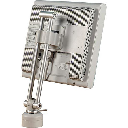 Peerless Height-Adjustable Desktop Mount for 10" to 20" Display, Silver