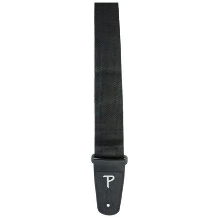 Perri's Leathers NWS20I 2" Wide Soft Nylon Guitar Strap, Black Poly Pro