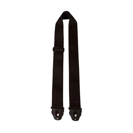 Perri's Leathers NWSPL 2" Wide Soft Nylon Guitar Strap, Black Perri's Lock End
