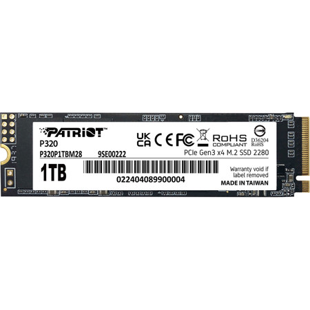 Patriot P320 NVMe PCIe Gen 3.0 x4 M.2 2280 Internal SSD 1TB