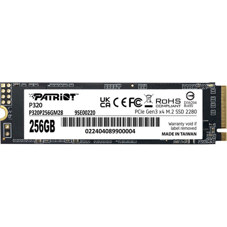 Patriot P320 NVMe PCIe Gen 3.0 x4 M.2 2280 Internal SSD 256GB