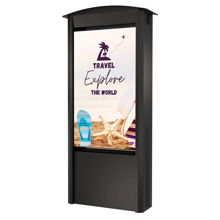 Peerless Dual-Sided Smart City Kiosk with 55" Displays Black Without Speakers