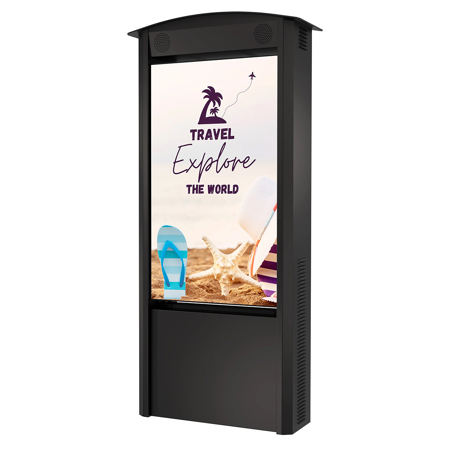 Peerless Dual-Sided Smart City Kiosk with 55" Displays Black With Speakers