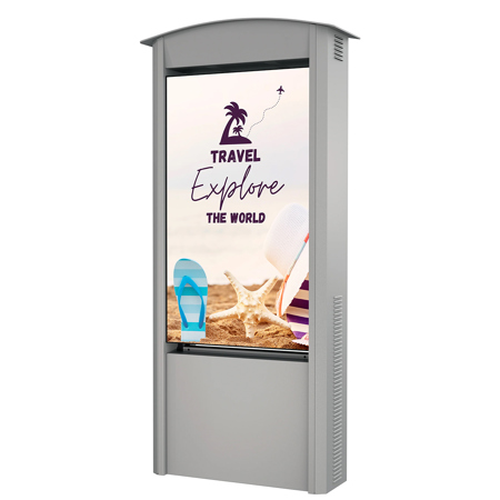 Peerless Dual-Sided Smart City Kiosk with 55" Displays Silver Without Speakers