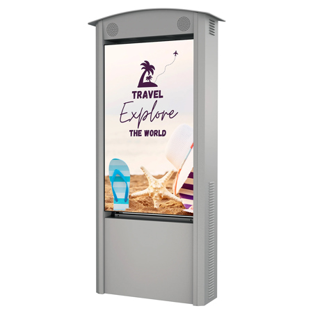 Peerless Dual-Sided Smart City Kiosk with 55" Displays Silver With Speakers