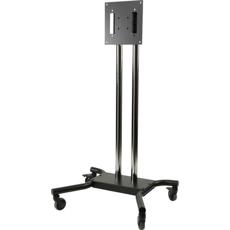 Peerless Black Flat Panel Cart with Black Posts for 32-65" Flat Panel Displays