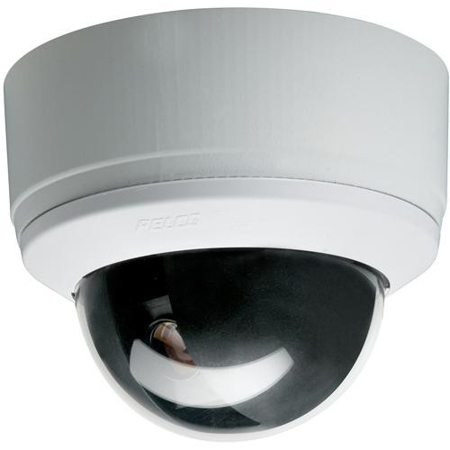 Pelco SD4-W0 Spectra Mini Indoor Dome System Camera, NTSC, Smoked Bubble, White