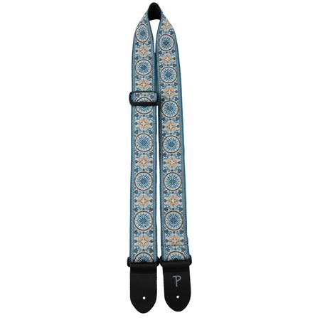 Perri's Leathers TWS 2" Wide Jacquard Guitar Strap, Blue Mandala