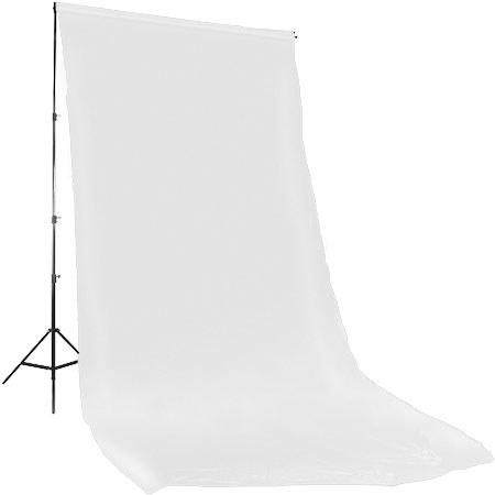 Photoflex Solid Color Series 10x12' Dyed Muslin Background, Solid White