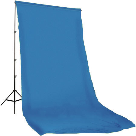 Photoflex Solid Color,10x20' Dyed Muslin Bkg, Chroma Bl