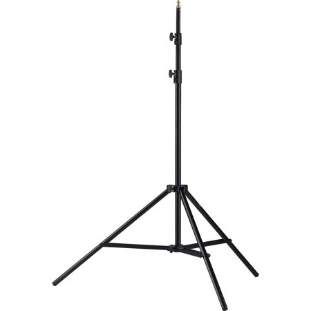 Photoflex 8'-2" Medium Weight Lightstand with 5/8" Mounting Stud, 3-Sections with 2 Risers, Black Anodized