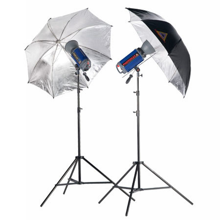 Photoflex StarFlash 650 Gemini Umbrella Kit with 2 Monolights, Mounts ,Light Stands