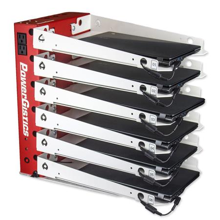 PowerGistics Desktop6PLUS Charging Tower, Holds 6 Devices Up to 14.8"