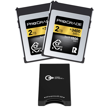 ProGrade Digital Gold 2TB CFexpress B 4.0 Memory Card, 2-Pack, w/Card Reader