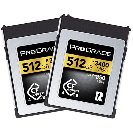 ProGrade Digital Gold Series CFexpress Type-B 4.0 Memory Card 512GB 2-Pack R:3400MB/s