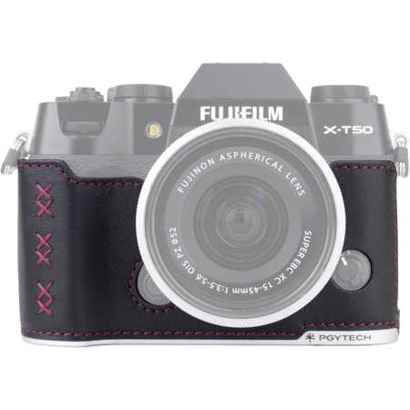 PGYTECH Leather Half Case Midnight Black Fujifilm X-T50 Camera