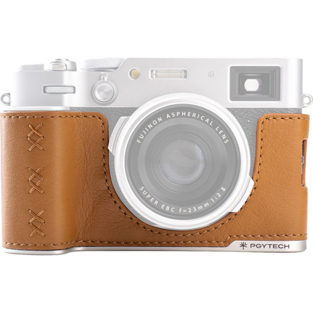 PGYTECH Leather Half Case for Fujifilm X100 VI Camera, Clay Brown