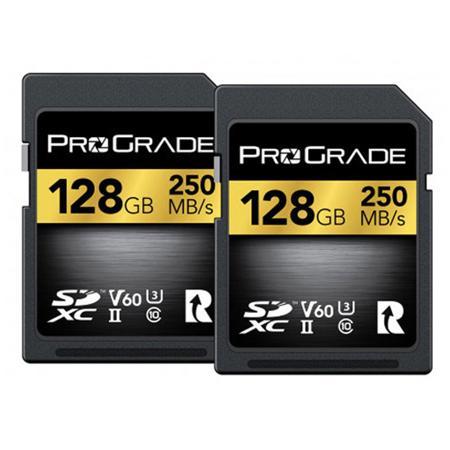ProGrade Digital 128GB SDXC UHS-II U3 Class 10 V60 Memory Card, 2-Pack
