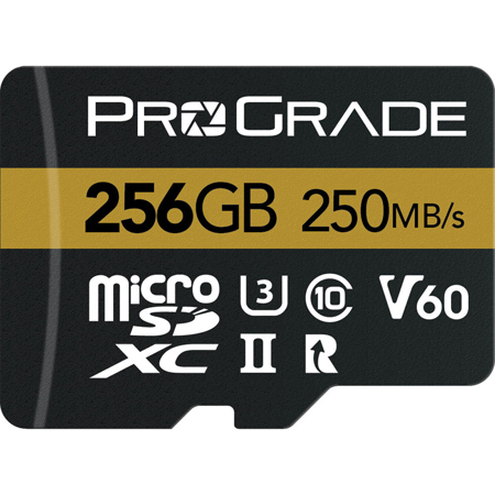 Prograde Digital 256GB MicroSDXC UHS-II U3 Class 10 V60 Memory Card with SD Adapter