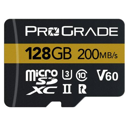 ProGrade Digital 128GB MicroSDXC UHS-II U3 Class 10 V60 Gold Memory