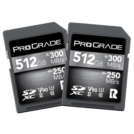 Prograde Digital 512GB SDXC UHS-II V90 Memory Card, 2-Pack