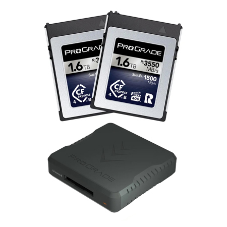 Prograde Digital Iridium 1.6TB CFexpress B 4.0 Memory Card, 2-Pack,w/Card Reader