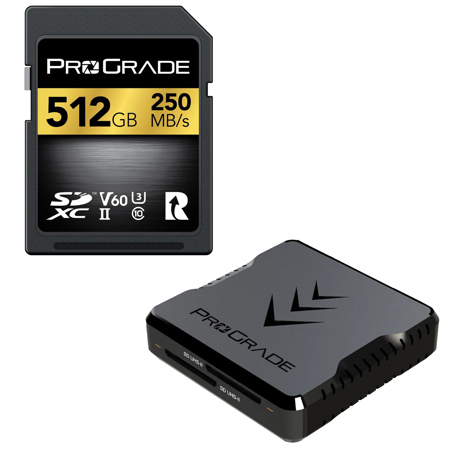 Prograde Digital Dual-Slot UHS-II SDXC USB 3.1 Gen 2 Type-C Card Reader, Bundle with 512GB SDXC Memory Card