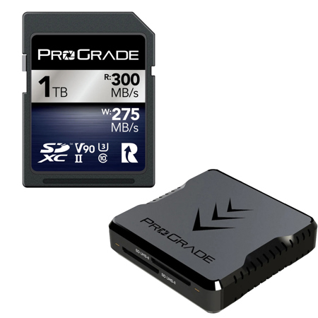 Prograde Digital Dual-Slot UHS-II SDXC USB 3.1 Gen 2 Type-C Card Reader, Bundle with Iridium 1TB SDXC Memory Card