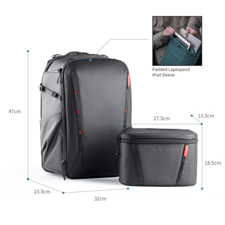 PGYTECH OneMo 2 25L Backpack with Shoulder Bag, Space Black