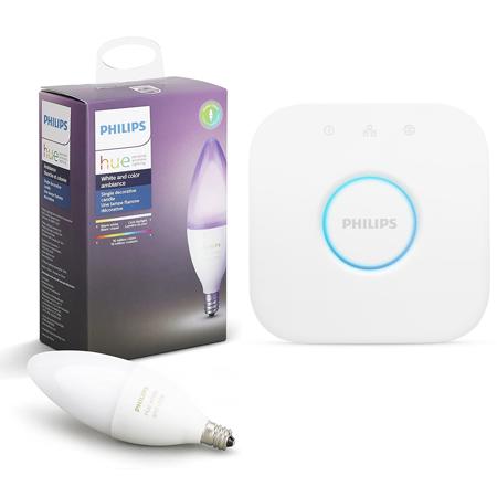 Philips 6.5Watt Hue White and Color Ambiance E12 Bulb with Hue Bridge