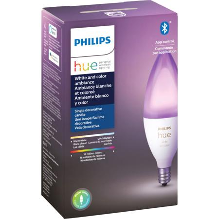 Philips Hue White and Color Ambiance B39 Bluetooth 40W Smart LED Bulb