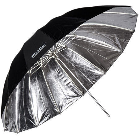 Phottix 60" Para-Pro Reflective Umbrella, Silver/Black