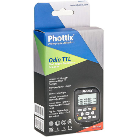 Phottix Odin TTL Flash Trigger V1.5 Transmitter for Canon Camera, 2.4GHz Frequency
