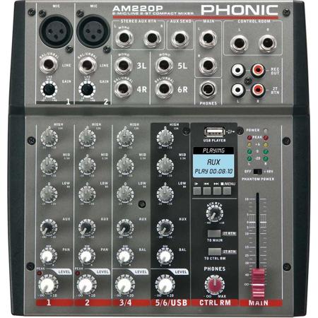 Phonic AM220P 2 Mic/line 2 Stereo Mixer