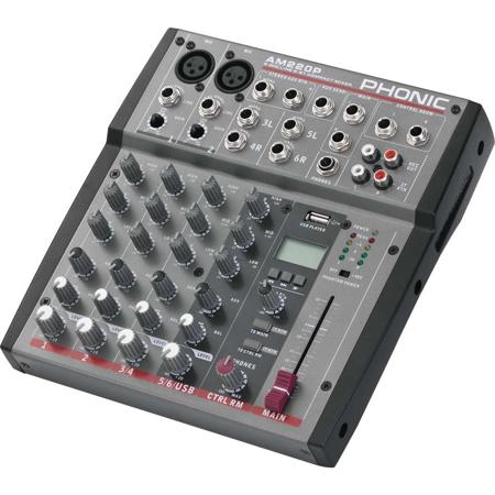 Phonic AM220P 2 Mic/line 2 Stereo Mixer