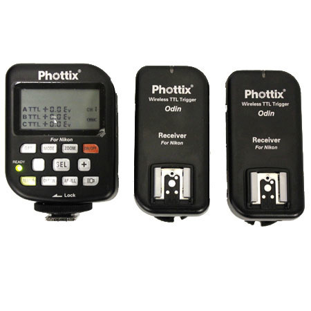 Phottix Odin TTL Flash Trigger for Nikon, 2 Receiv